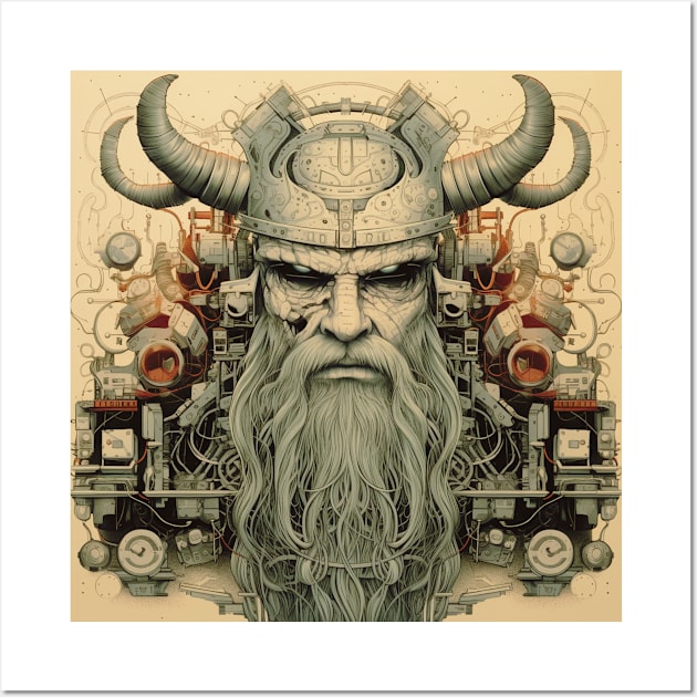 Cyber Viking Wall Art by FehuMarcinArt